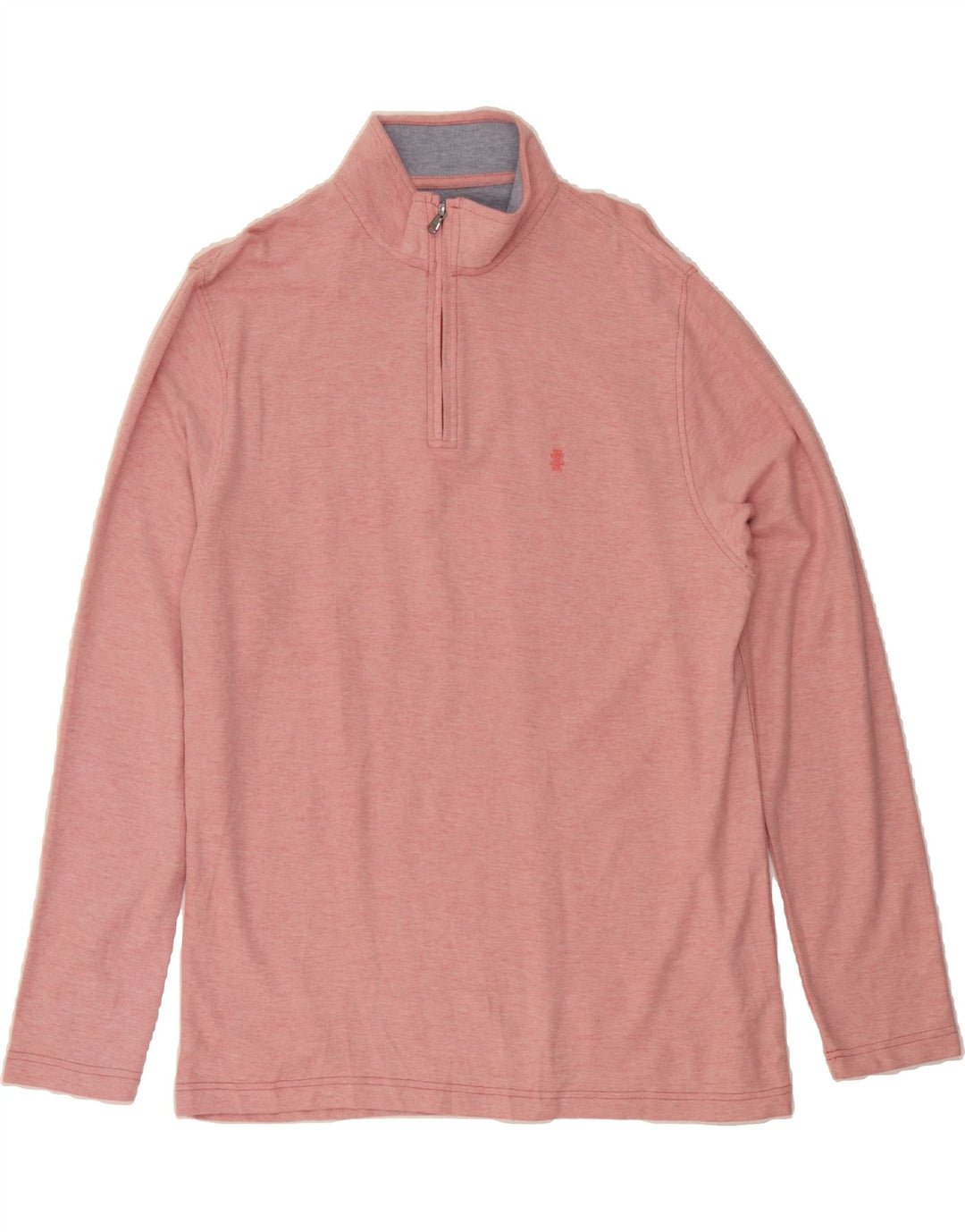 IZOD Mens Zip Neck Sweatshirt Jumper Large Pink Cotton Vintage Izod and Second-Hand Izod from Messina Hembry 