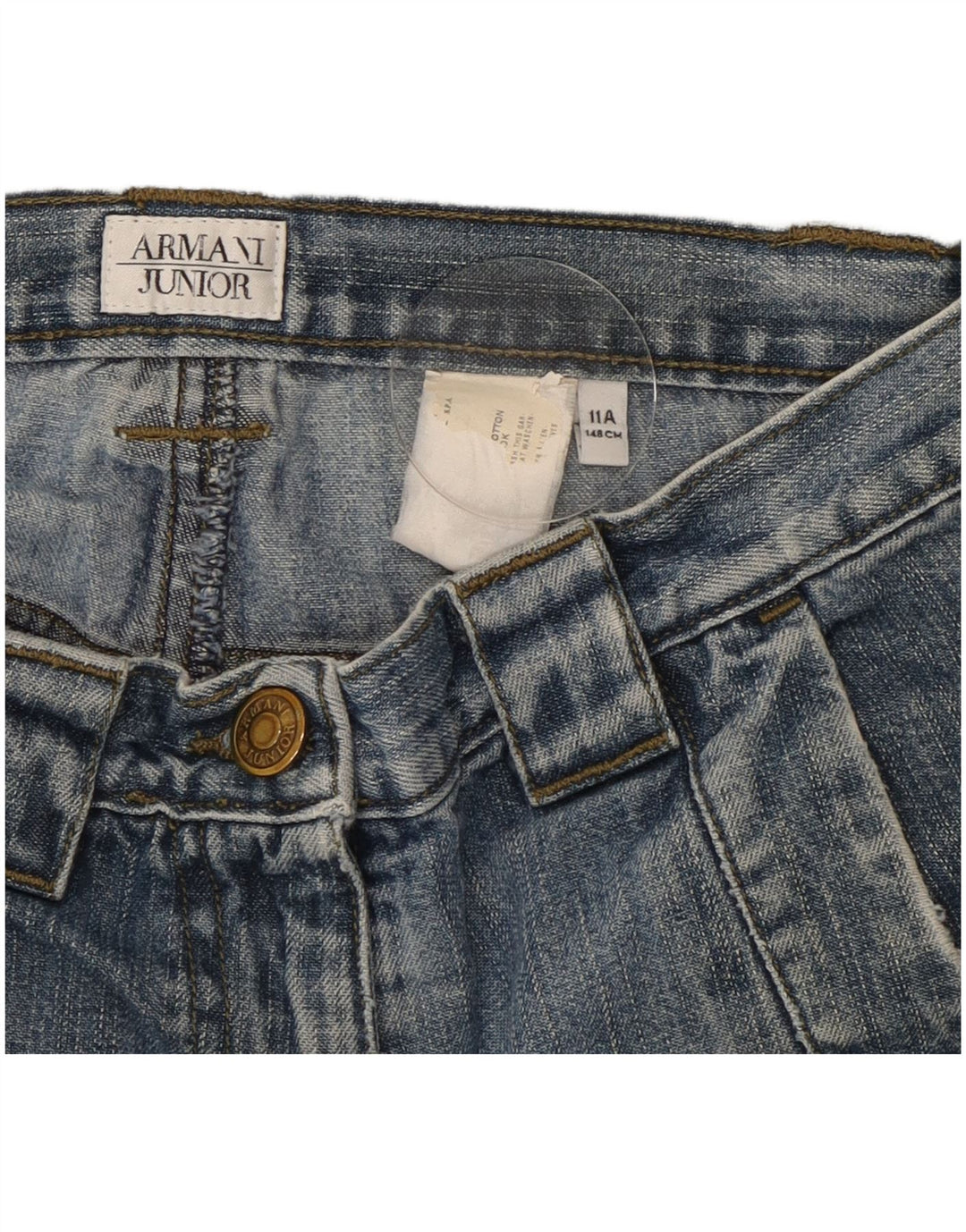 Armani Junior Meninas Jeans Soltos 10-11 Anos W26 L28 Azul Patchwork
