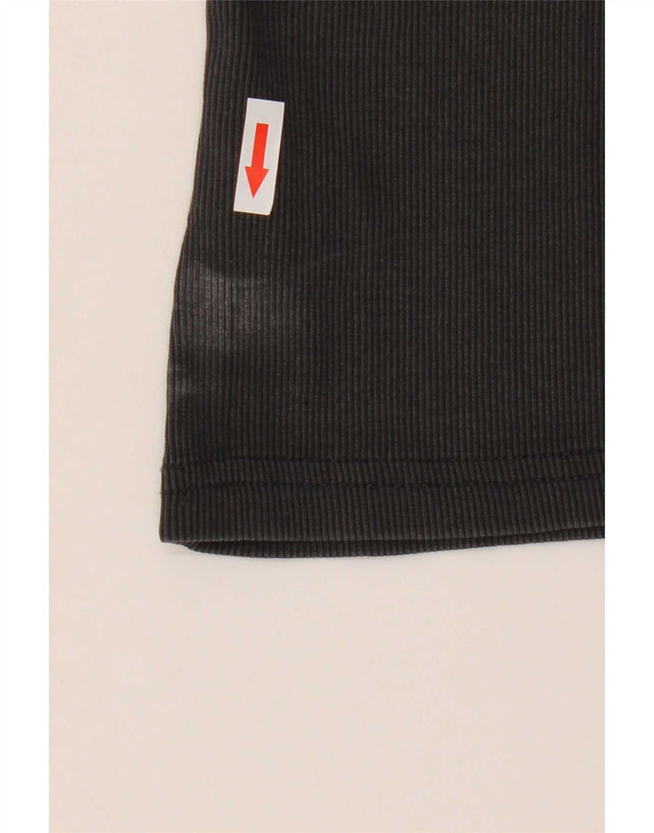 Top feminino Zara manga comprida UK 14 grande algodão cinza