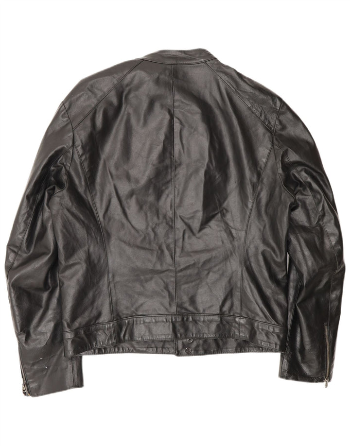 Jaqueta de couro masculina vintage UK 40 grande couro preto