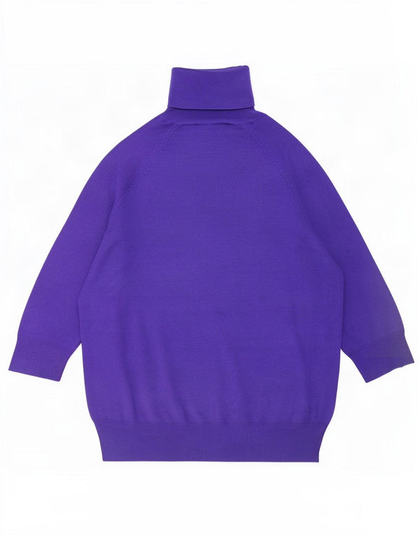 Suéter feminino Zara com manga 3/4 e gola redonda Reino Unido 10 pequeno roxo viscose