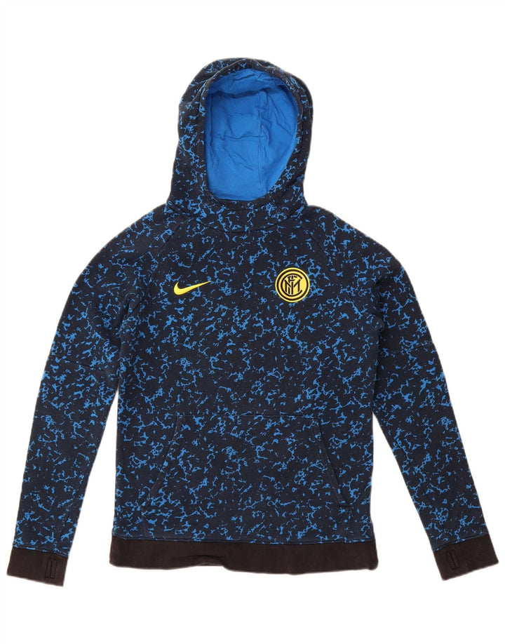 Jumper com capuz Nike Boys Inter Milan 12-13 anos grande azul marinho manchado
