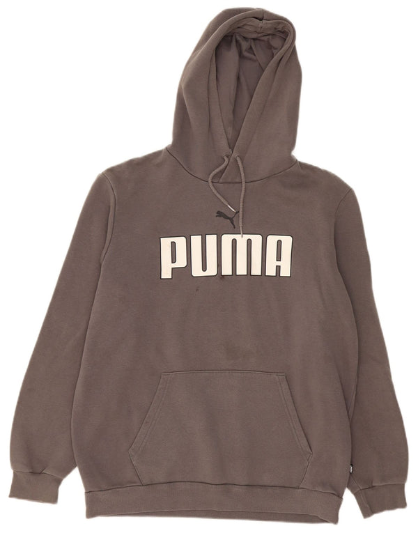 Puma Mens Graphic Hoodie Jumper Médio Algodão Cinza