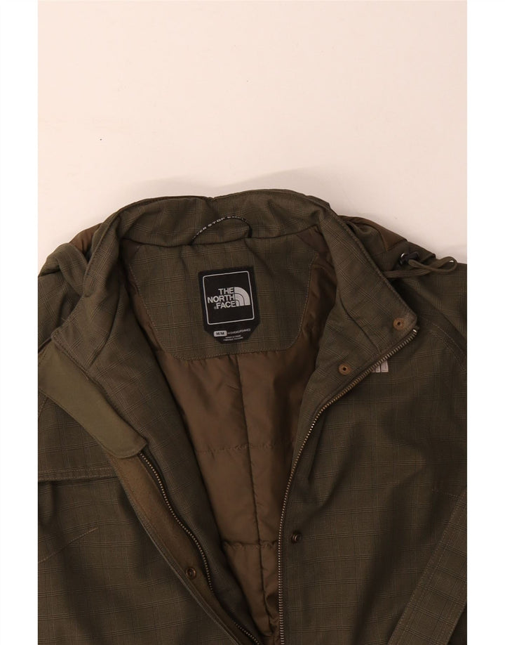 Casaco corta-vento feminino com capuz THE NORTH FACE Reino Unido 14 xadrez verde médio