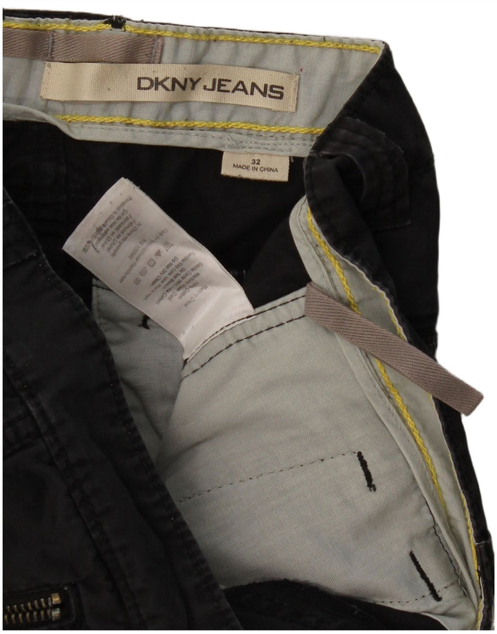 Calça cargo reta masculina Dkny W32 L32 algodão preto