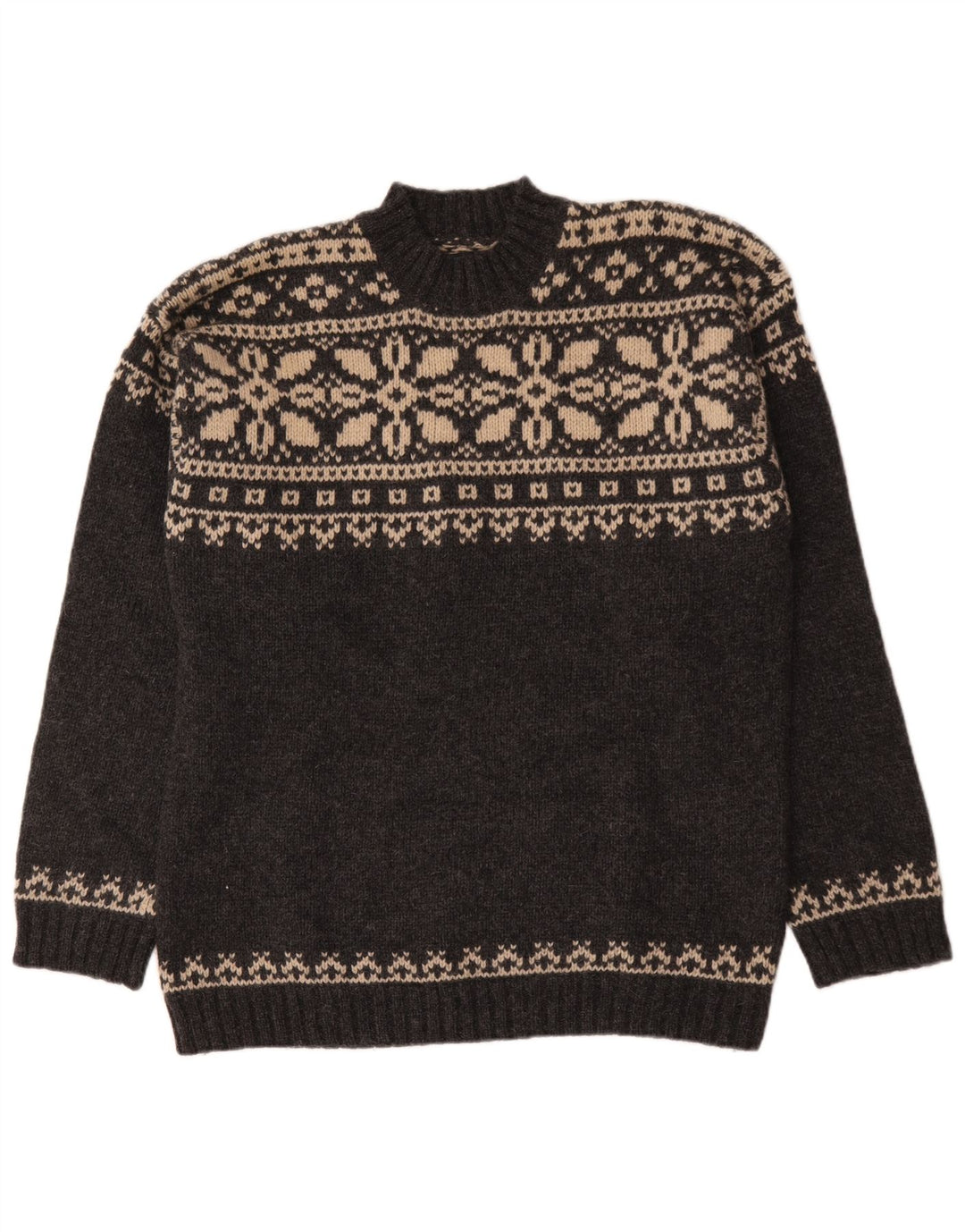 Suéter masculino Cottonfield com gola tartaruga XL cinza Fair Isle Wool