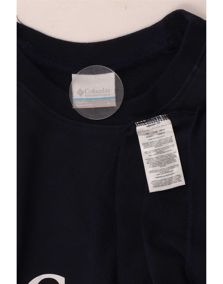 Columbia moletom masculino gráfico jumper grande algodão azul marinho