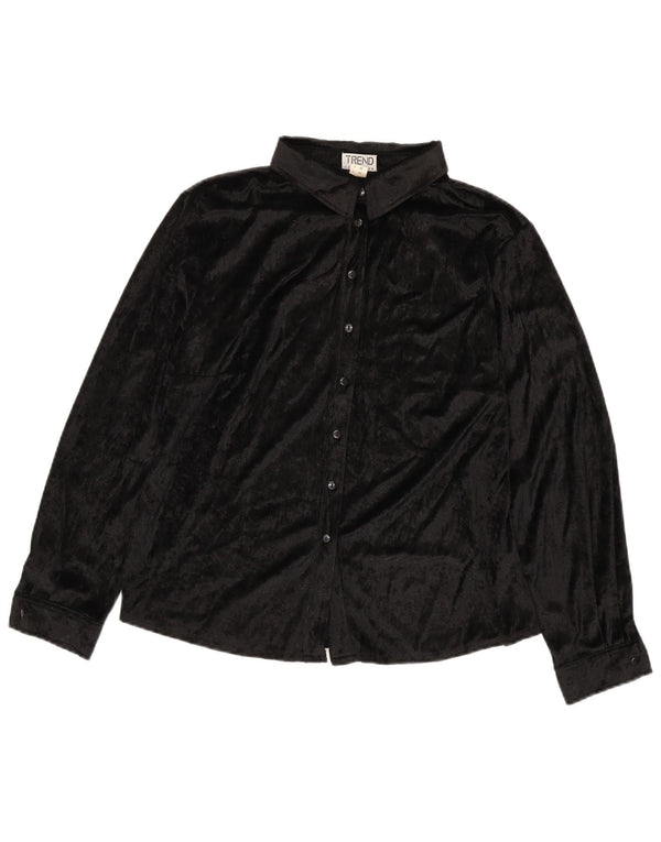Blusa Camisa Feminina Trend UK 20 2XL Poliéster Preto