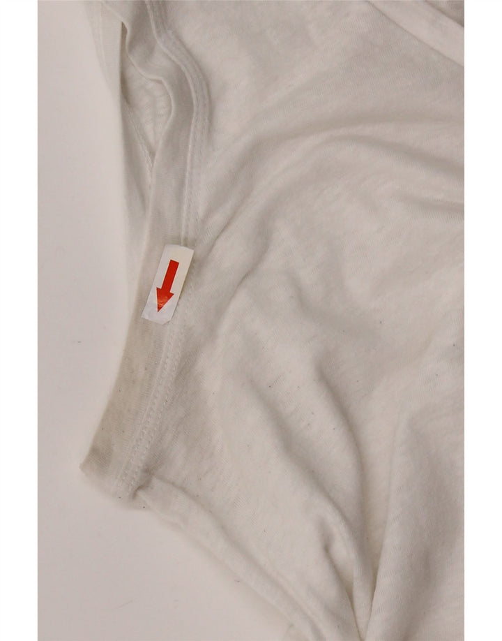 J. CREW Colete feminino Top UK 12 algodão branco médio