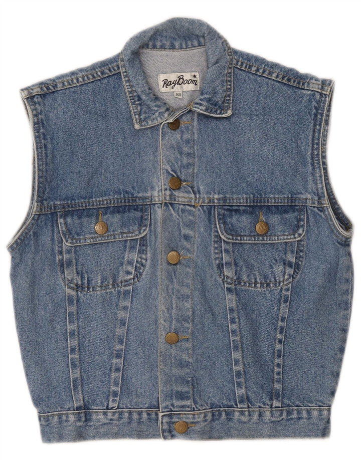 Colete jeans vintage para meninas 9-10 anos azul