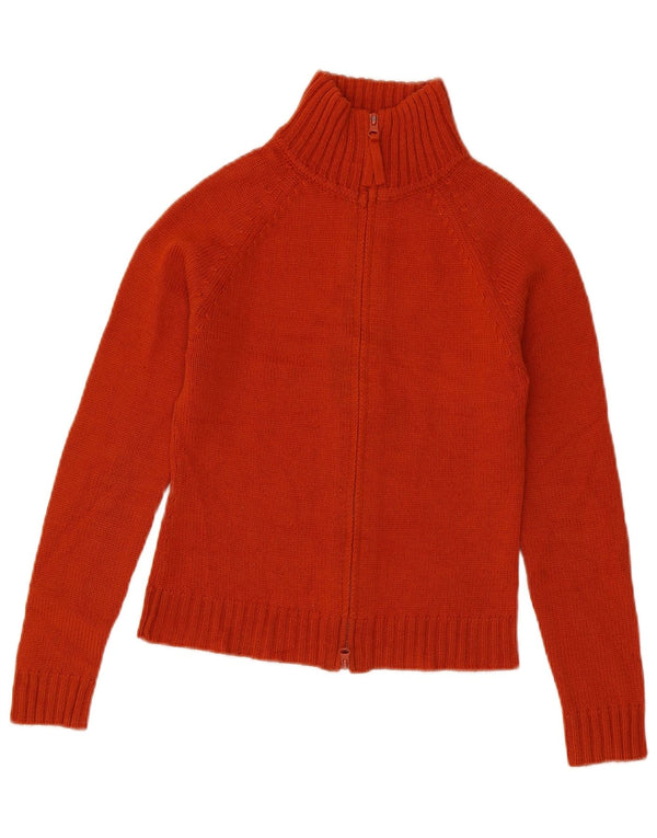 Zara Womens Crop Cardigan Sweater Reino Unido 8 Pequeno Acrílico Laranja