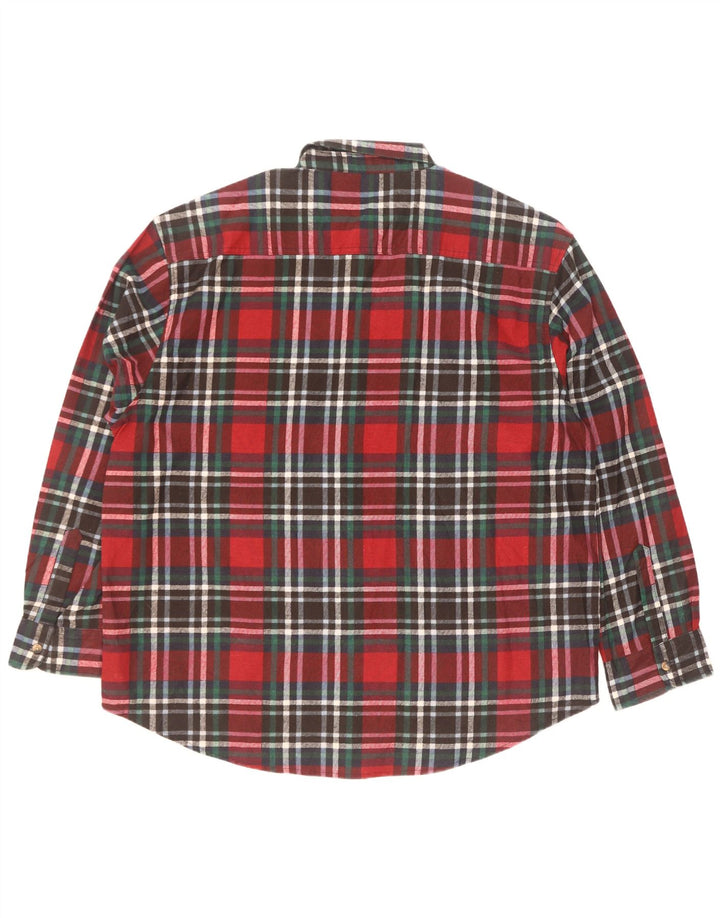 Camisa masculina idêntica de flanela tamanho 43/44 XL algodão xadrez vermelho