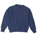 GANT Suéter masculino com gola redonda, 12-13 anos, grande lã de cordeiro azul