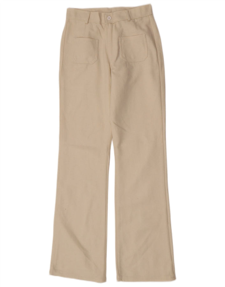 Calça feminina vintage bootcut IT 40 pequena W26 L33 branco