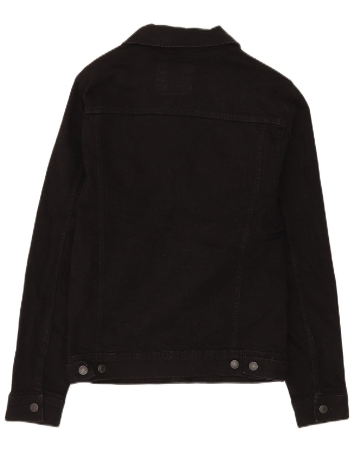 Jaqueta jeans masculina Zara Reino Unido 36 pequeno algodão preto