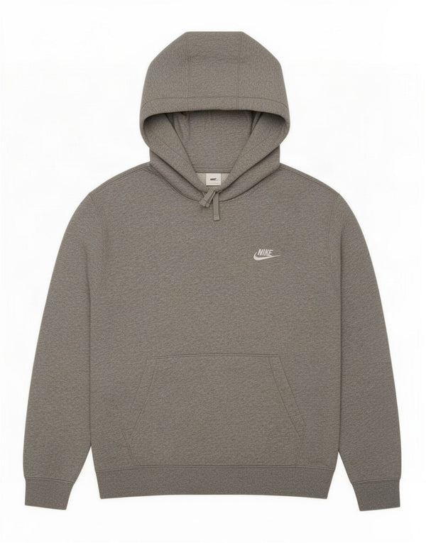 Suéter Nike masculino com capuz solto e algodão manchado cinza médio
