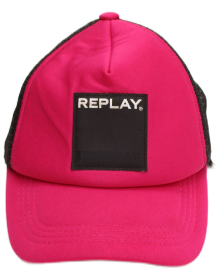 Boné feminino Replay Graphic Trucker tamanho único rosa colorblock poliéster