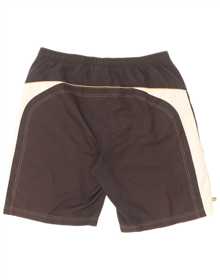 Shorts esportivos gráficos masculinos Lotto médio bloco colorido preto