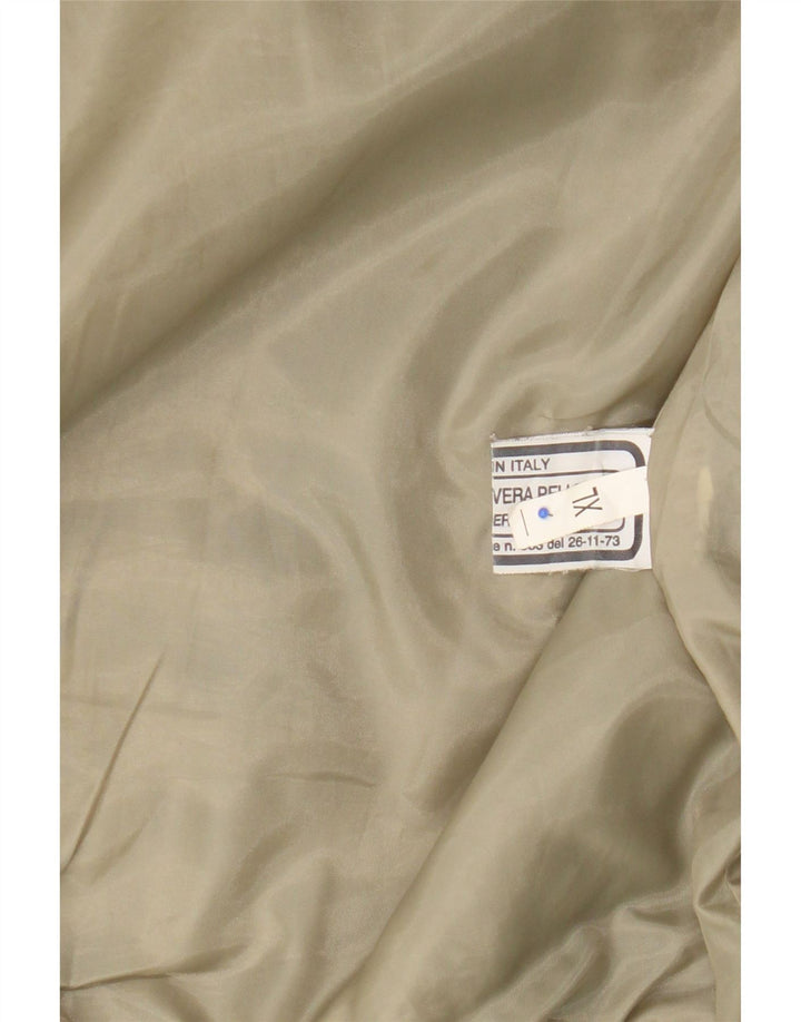 Jaqueta de couro bomber feminina vintage UK 18 XL couro cáqui