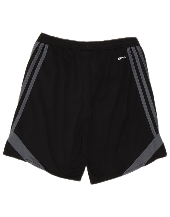 ADIDAS Boys Climalite Sport Shorts 11-12 Anos Grande Preto Colorblock