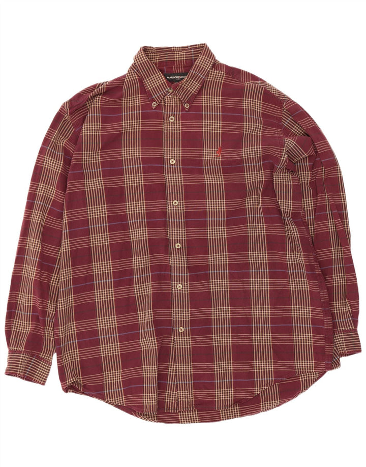 Camisa masculina Marlboro Classics 2XL algodão xadrez Borgonha