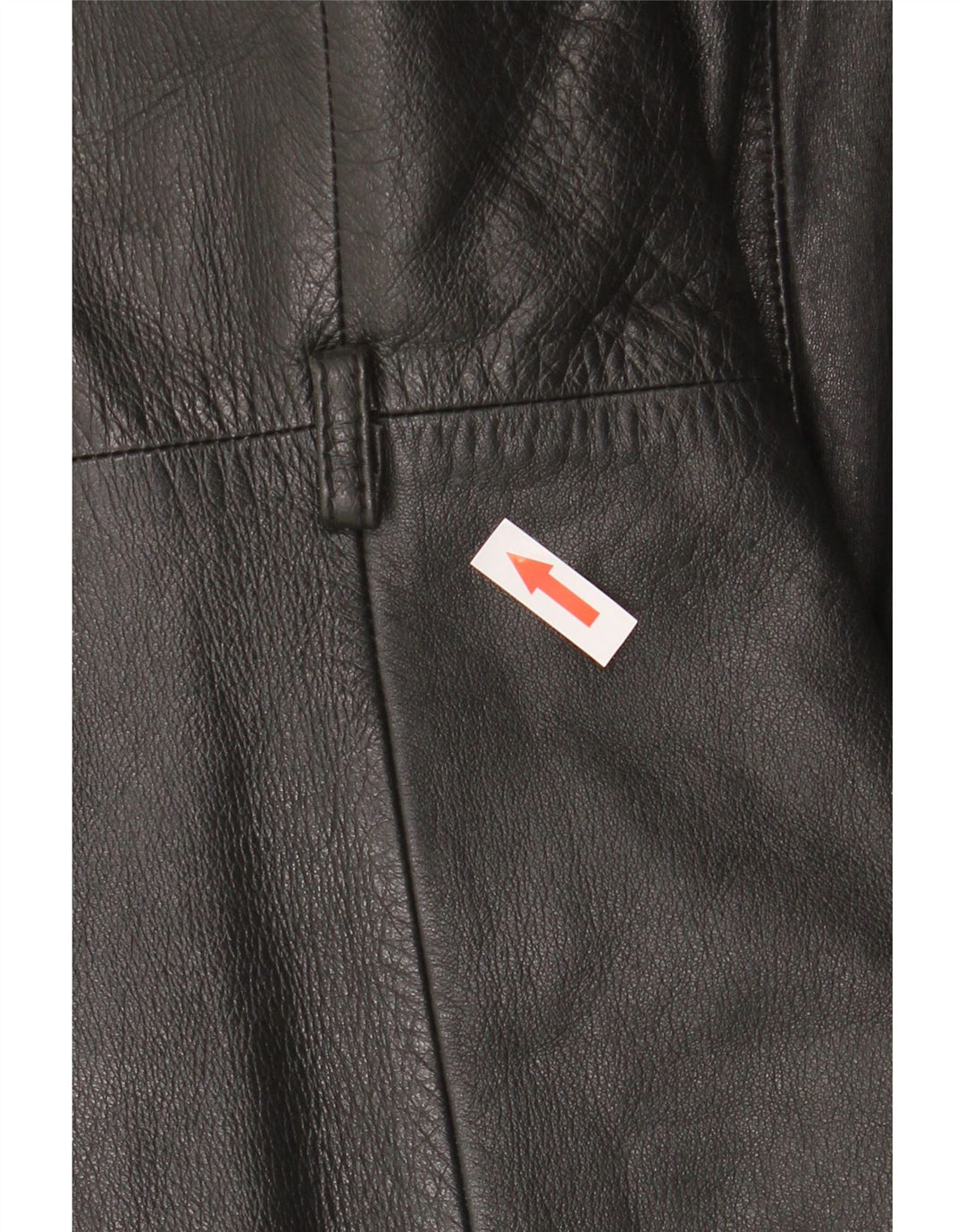 Casaco de couro feminino vintage UK 10 pequeno preto