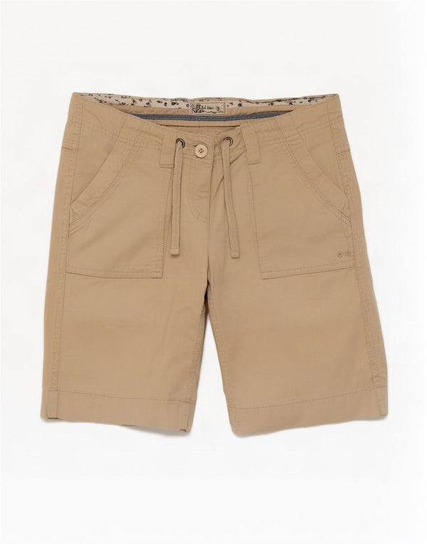 Shorts cargo feminino Fat Face UK 8 pequeno W28 algodão bege