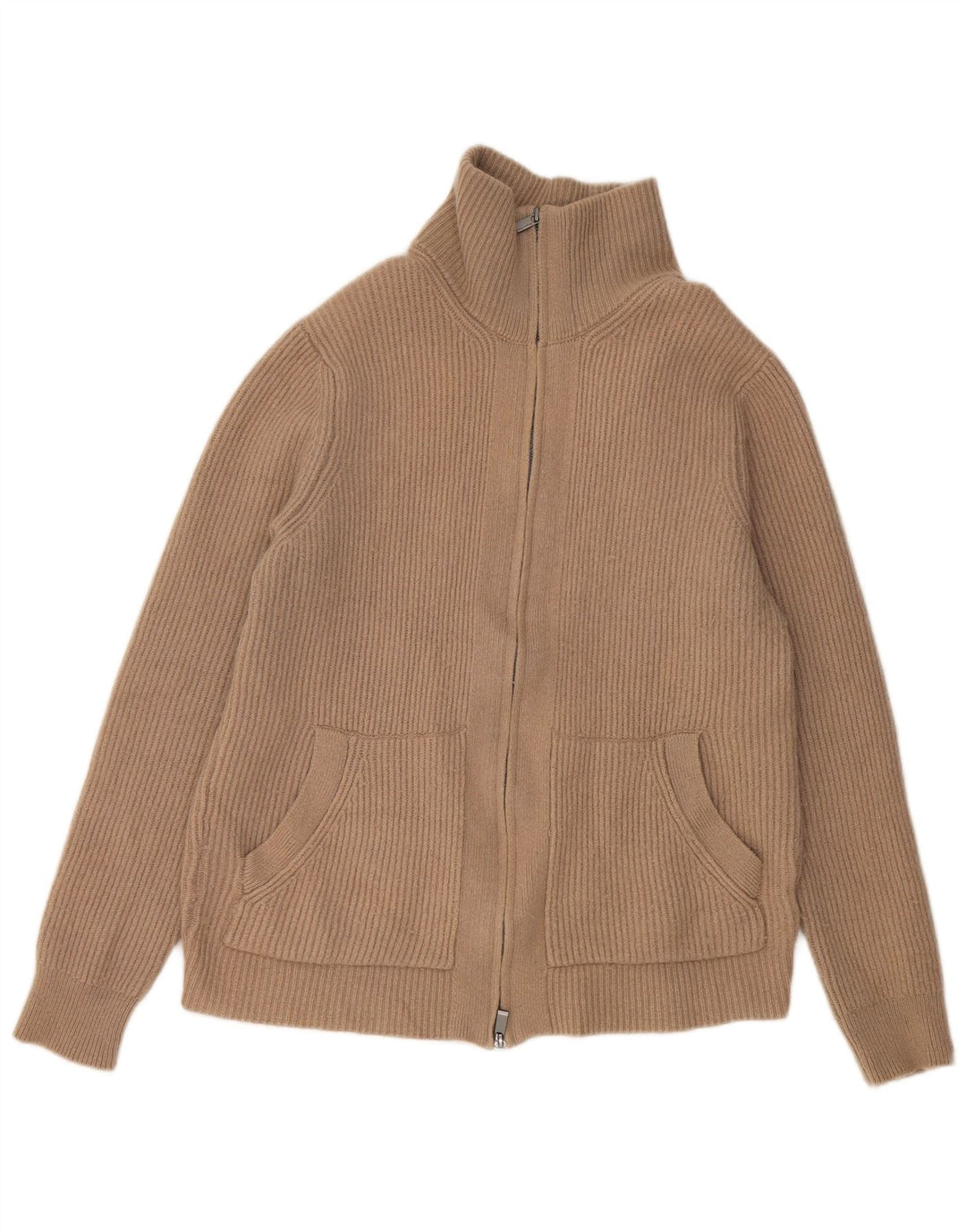 Suéter cardigã feminino MASSIMO DUTTI Reino Unido 16 grande algodão cinza