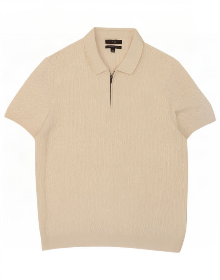 Camisa polo masculina Marks & Spencer XL algodão branco