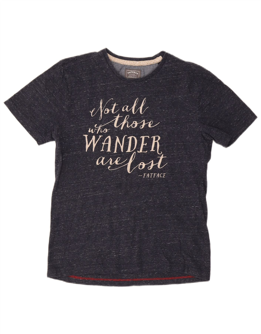 Camiseta feminina gráfica FAT FACE Top médio algodão manchado azul marinho