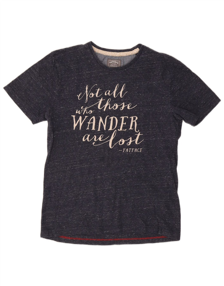 Camiseta feminina gráfica FAT FACE Top médio algodão manchado azul marinho