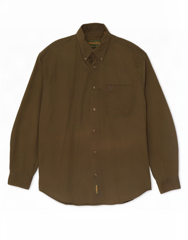 Camisa masculina Timberland de algodão cáqui médio