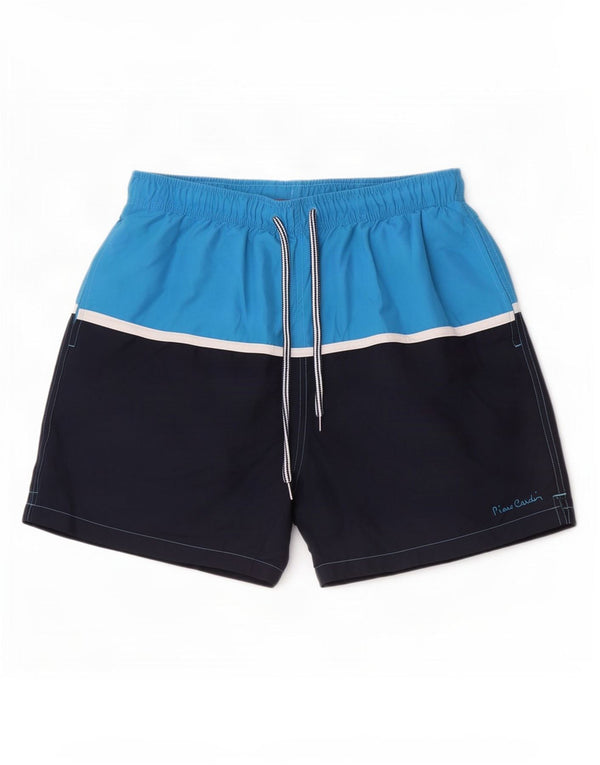 Shorts de natação feminino Pierre Cardin grande azul colorblock poliéster