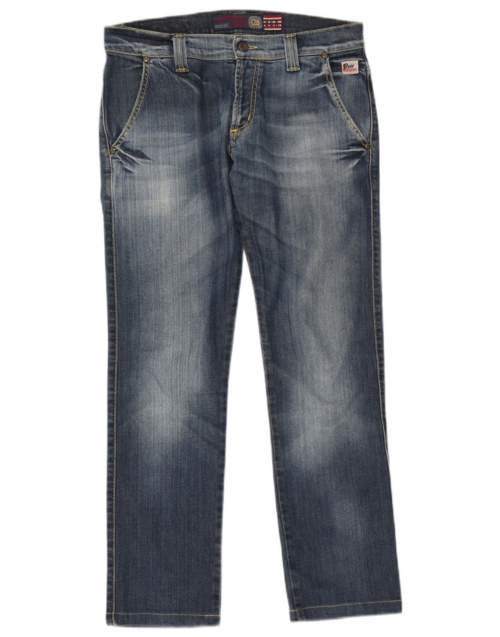 Calça jeans reta masculina Roy Rogers W32 L28 algodão azul