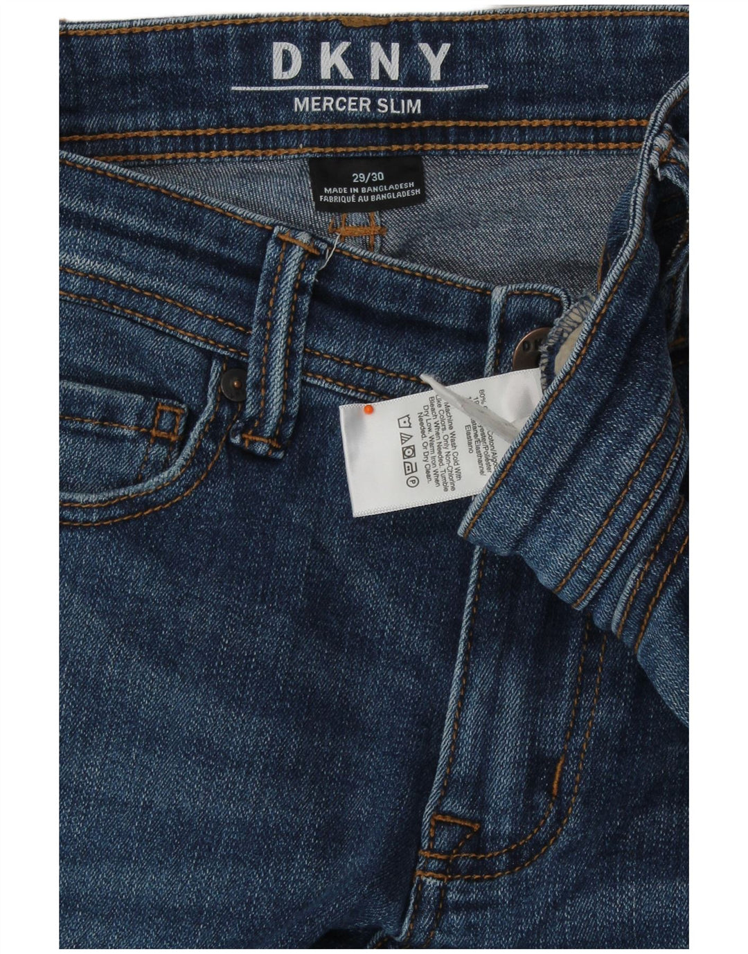 DKNY Feminino Mercer Slim Jeans W29 L30 Azul Algodão