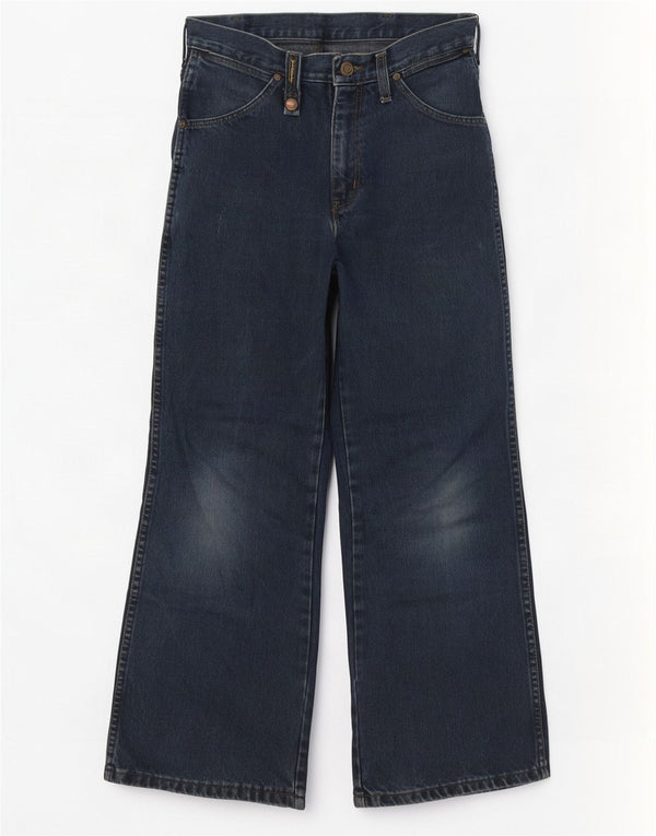 Jeans Wrangler feminino de perna larga W28 L28 azul marinho algodão