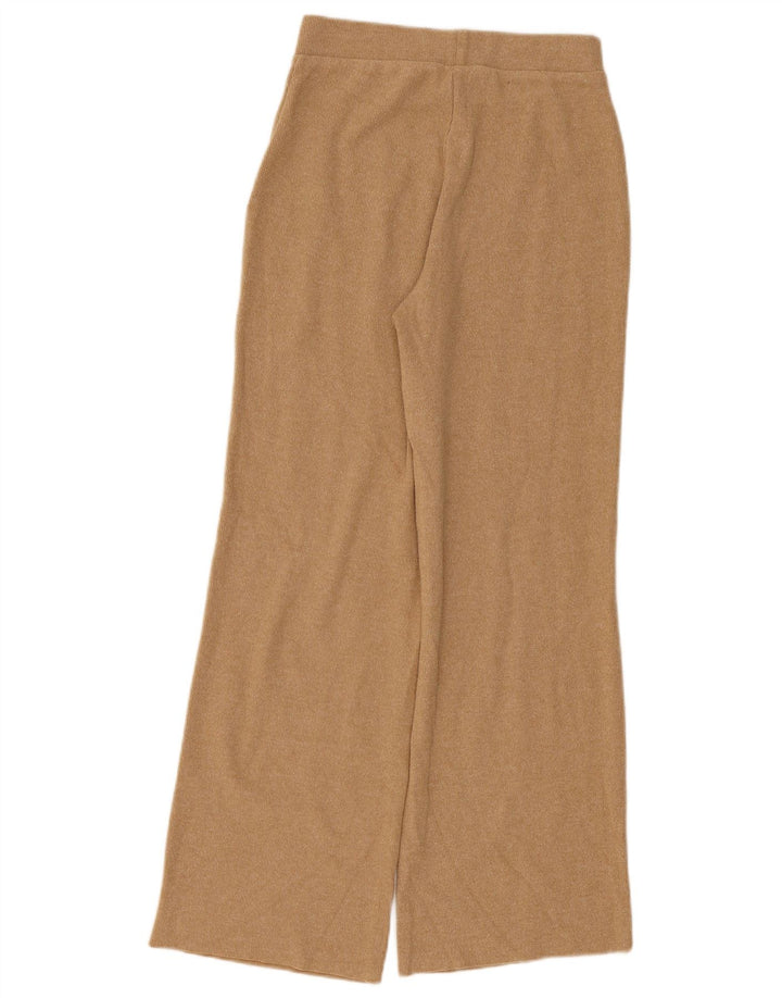 Calça de treino feminina Zara UK 10 poliéster bege pequeno