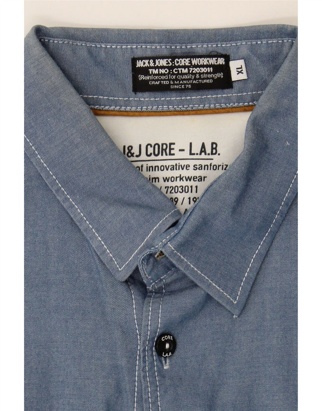Camisa masculina JACK & JONES XL algodão azul