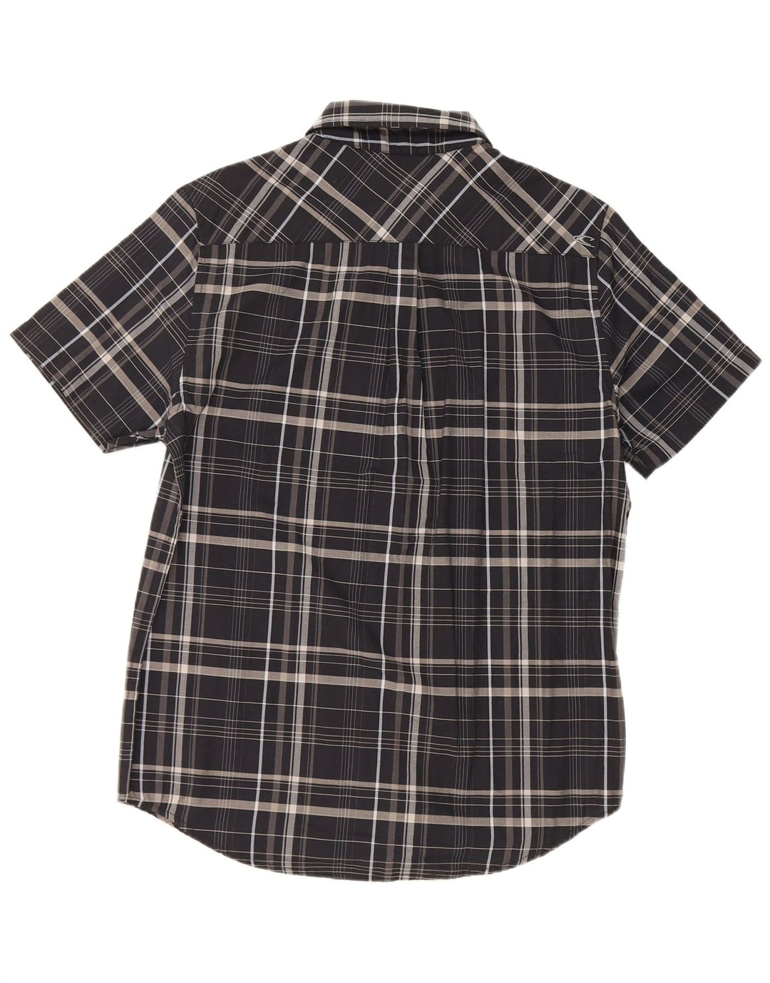 Camisa masculina de manga curta O'Neill, algodão xadrez preto médio
