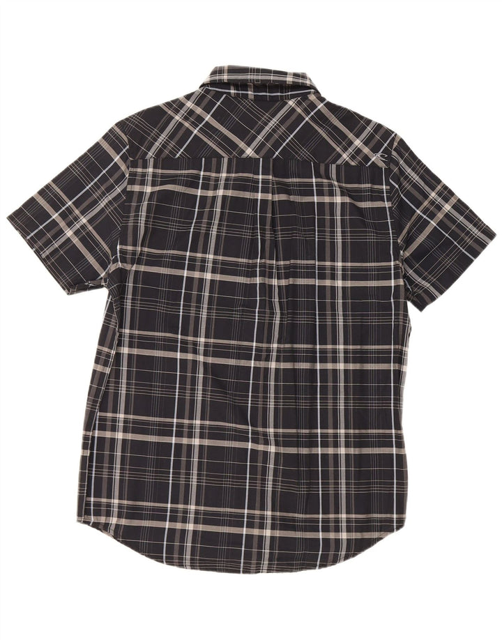 Camisa masculina de manga curta O'Neill, algodão xadrez preto médio