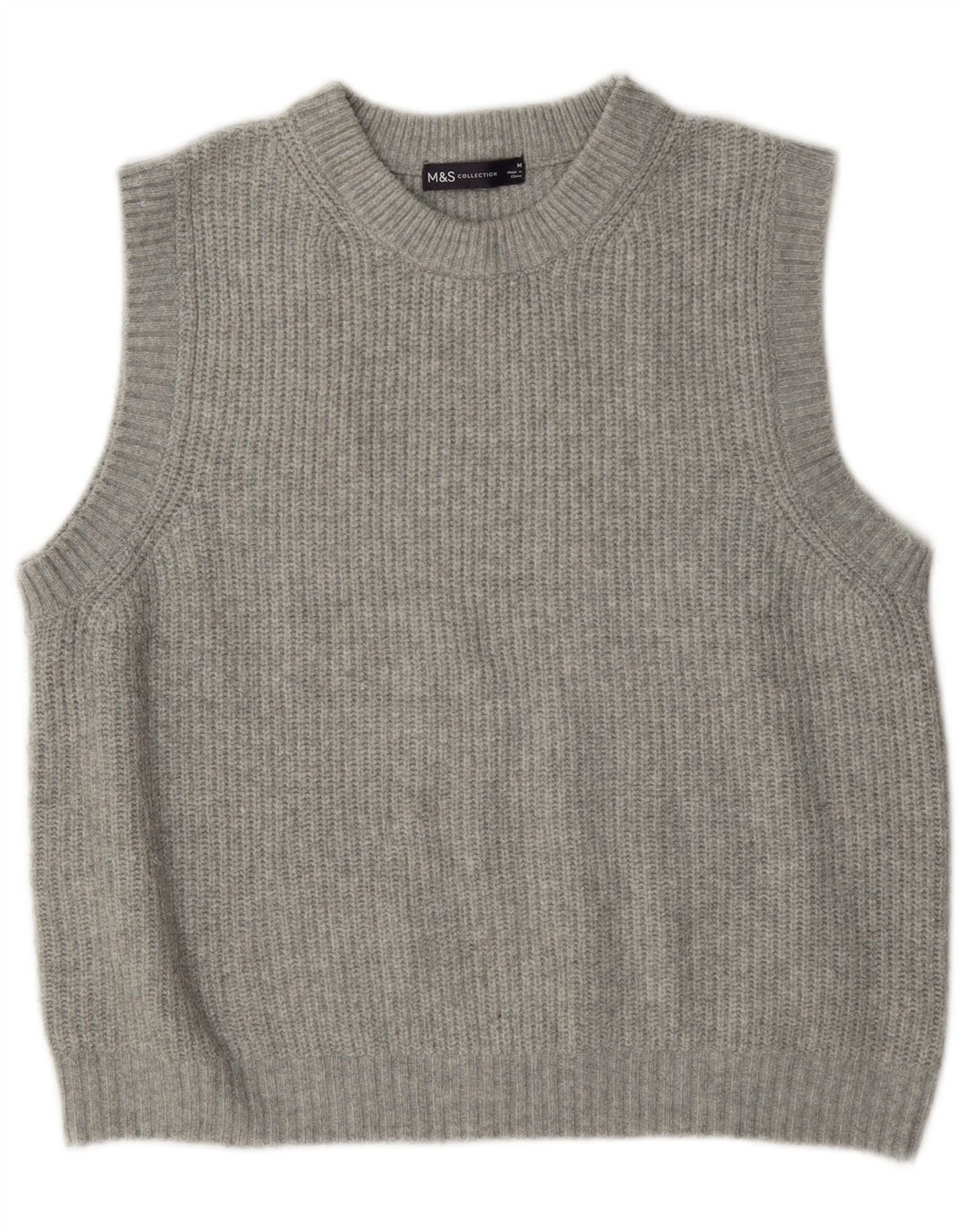 Regata feminina Marks & Spencer com colete UK 14 poliéster cinza médio