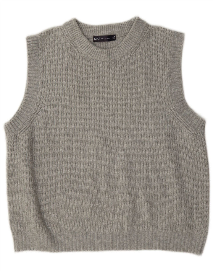 Regata feminina Marks & Spencer com colete UK 14 poliéster cinza médio