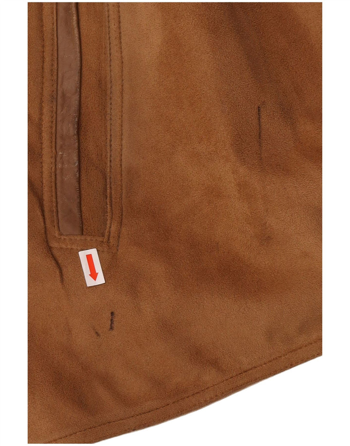 Jaqueta bomber masculina EMPORIO E.G.A de camurça Reino Unido 42 XL bege