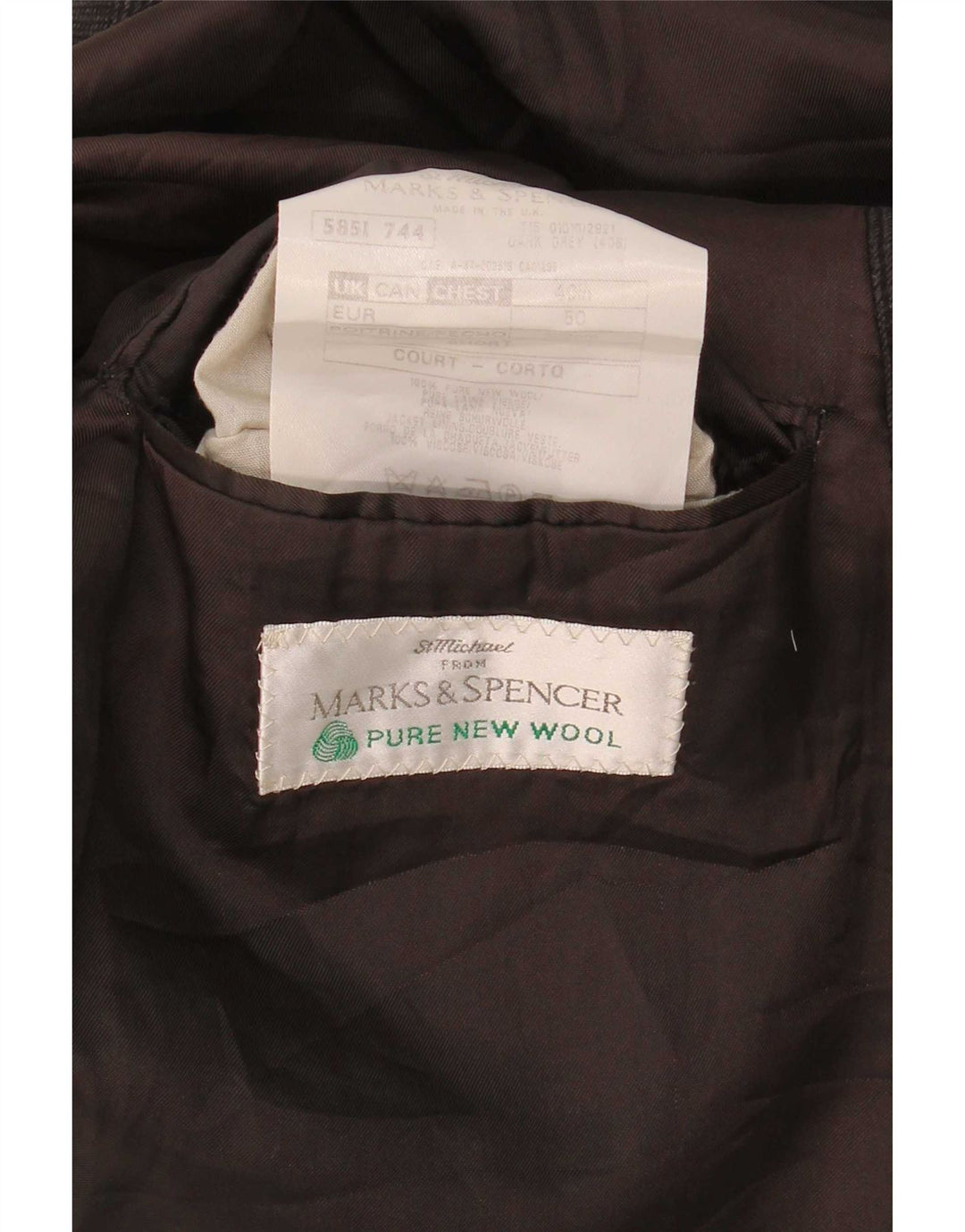 Blazer masculino Marks & Spencer UK 40 risca de giz cinza médio