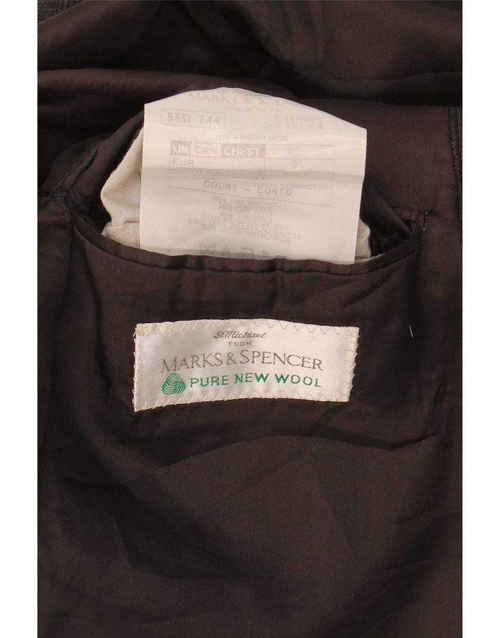 Blazer masculino Marks & Spencer UK 40 risca de giz cinza médio