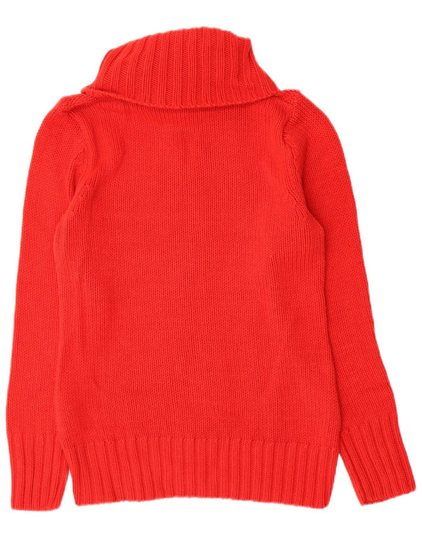 Vintage Womens Roll Neck Jumper Sweater UK 12 Medium Red Wool