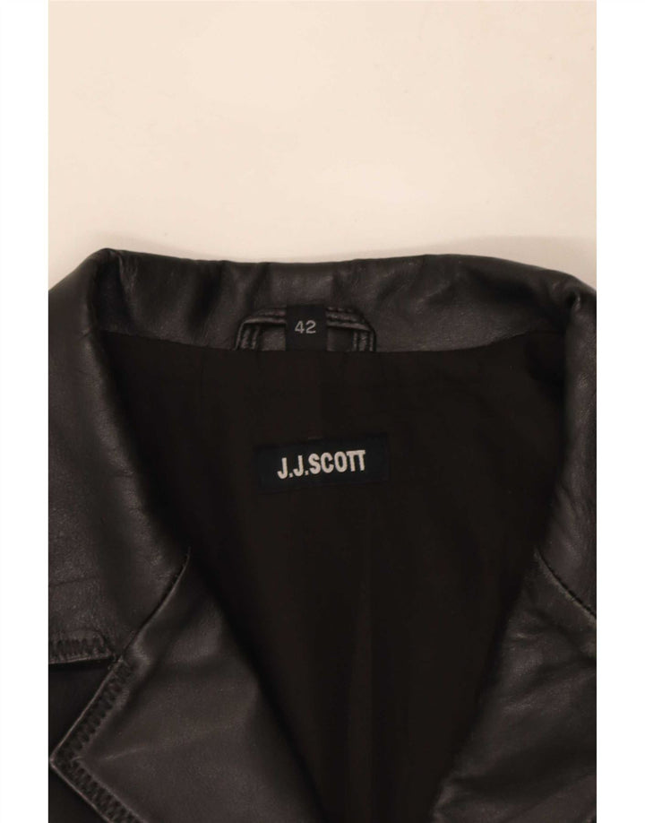 Jaqueta blazer feminina de couro com 3 botões J.J.Scott IT 42 médio preto