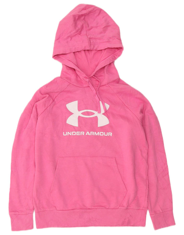 Under Armour feminino gráfico oversized moletom com capuz Reino Unido 10 pequeno algodão rosa