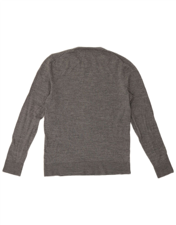 Suéter masculino Jack & Jones com gola redonda e lã cinza médio