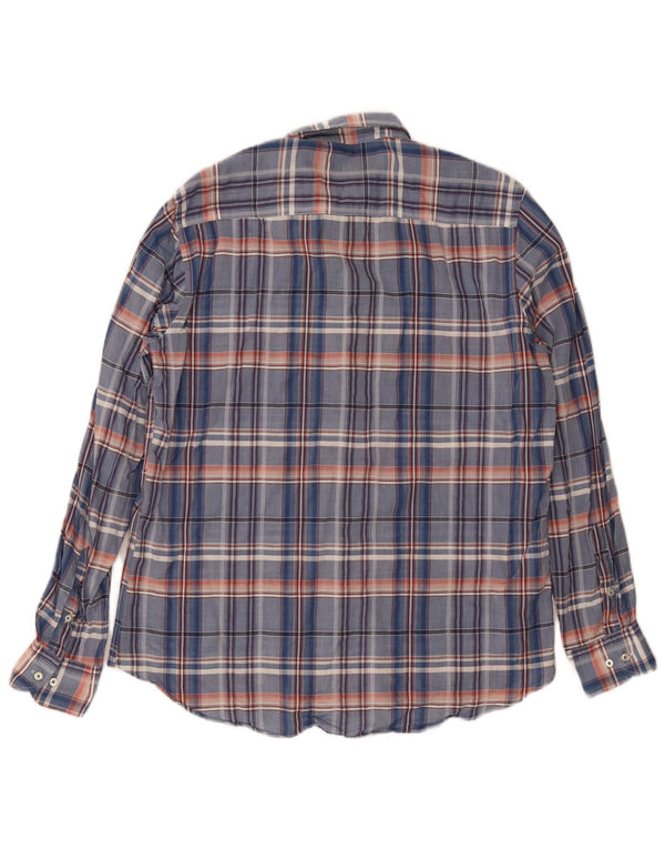 Camisa masculina Slim Fit Massimo Dutti XL xadrez azul